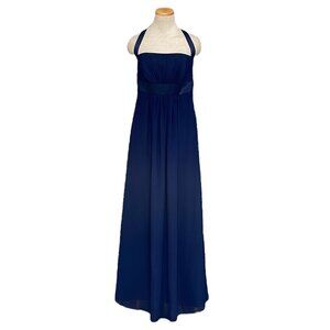 Alfred Angelo Prom Dress Gown Long Floor Length Halter Blue Size Small